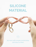 2.95" Silicone Key Ring Bracelet (Green&Marble White&Pink)
