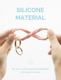 2.95" Silicone Key Ring Bracelet (Green&Marble White&Pink)