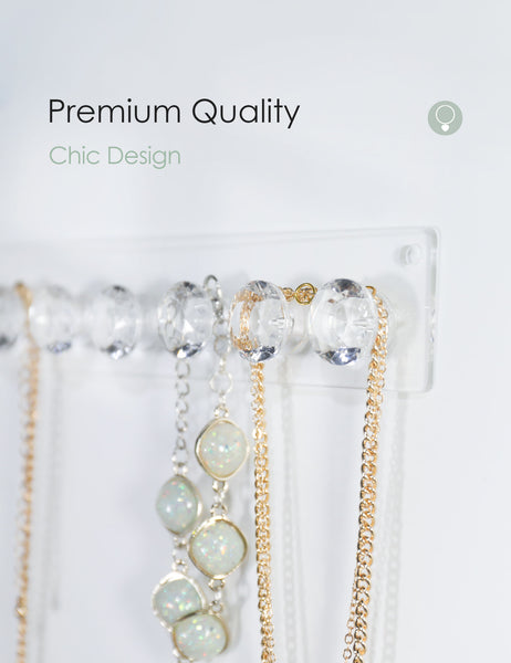 Necklace Holder Hanger Diamond Hooks (Clear)
