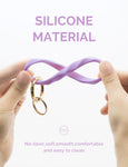 2.95" Silicone Key Ring Bracelet (Green&Light Purple&Dark Purple)