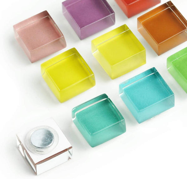 48-Pack Colorful Glass Fridge Magnets (12 Colors)