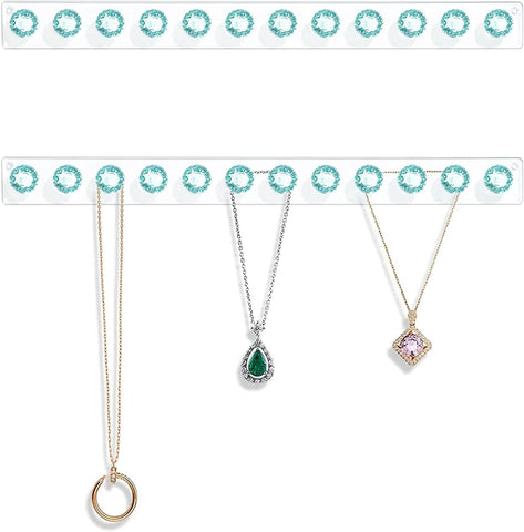 Necklace Holder Hanger-Diamond Hooks (Green)