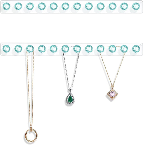Necklace Holder Hanger Diamond Hooks (Green)