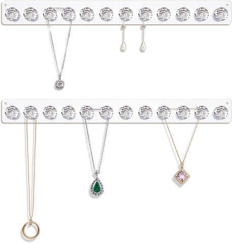 Necklace Holder Hanger-Diamond Hooks (White)