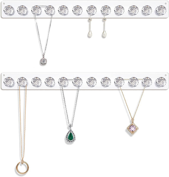 Necklace Holder Hanger Diamond Hooks (White)