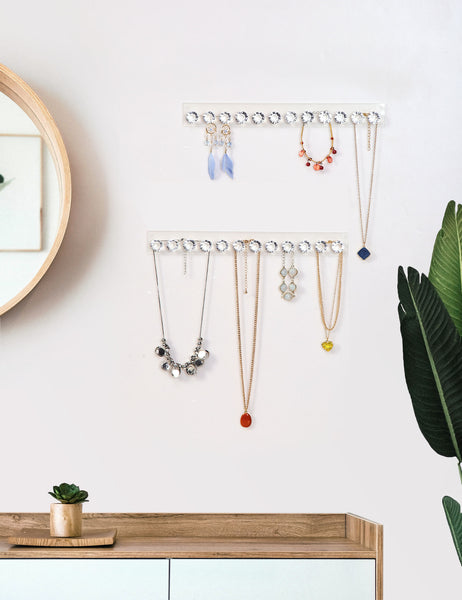 Necklace Holder Hanger Diamond Hooks (Clear)