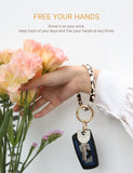 2.9" Acetate Round Key Ring Bracelet (Nougat )