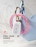 2.9'' Circle Key Ring Bracelet Holographic Pink