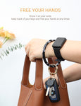 2.9" Acetate Round Key Ring Bracelet (Marble Black)