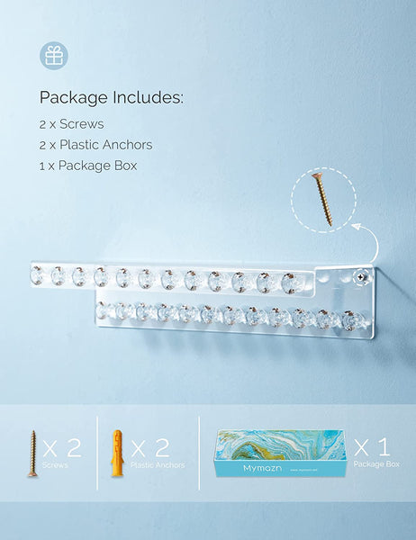 Acrylic Necklace Holder with Shelf and 24 Hooks