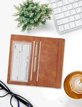 7"x3.5" Brown Vegan Leather Checkbook Cover