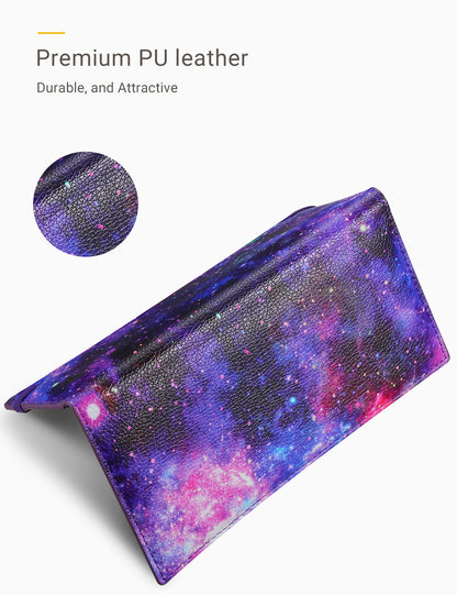 7"x3.5" Starry Vegan Leather Checkbook Cover