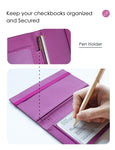 7"x3.5" Purple Vegan Leather Checkbook Cover