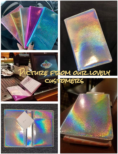4.7x7.5” Holographic Glitter Silver Server Book Wallet