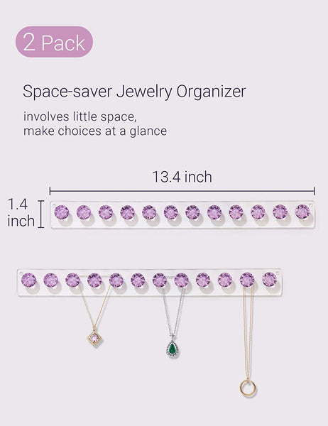 Necklace Holder Hanger Diamond Hooks (Purple)