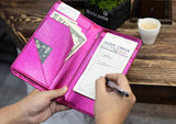 4.7x9" Hot Pink Server Book with Zipper&Magnetic