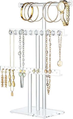 Acrylic Jewelry Stand 3 Tier Necklace Holder Organizer