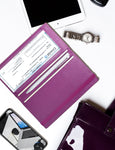 7"x3.5" Purple Vegan Leather Checkbook Cover