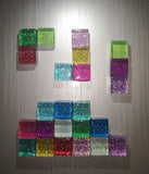 48-Pack Glitter&Matte Glass Fridge Magnets(24 Colors)