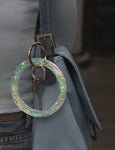 2.9'' Circle Key Ring Bracelet Holographic White