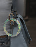 2.9'' Circle Key Ring Bracelet Holographic White
