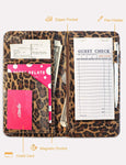 5x9" Dark Leopard Server Book with Zipper&Magnetic