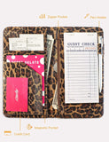 5x9" Dark Leopard Server Book with Zipper&Magnetic