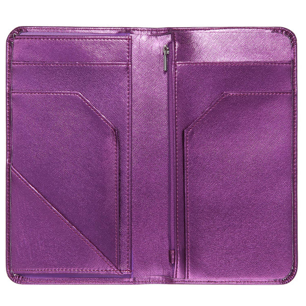 4.7x9" Metallic Purple Server Book Zip&Magnetic