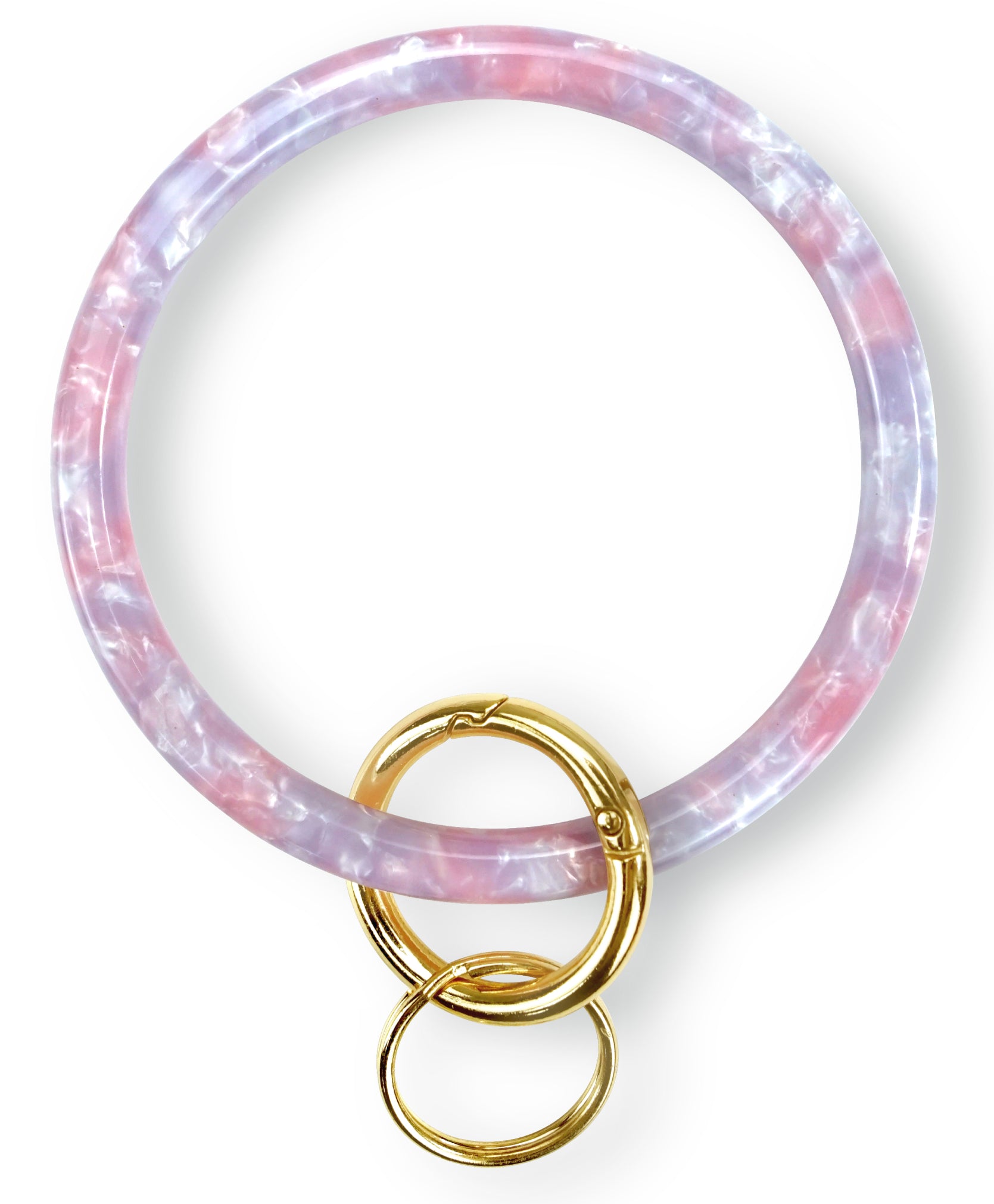 2.95" Acetate Round Key Ring Bracelet(Pink&Blue)