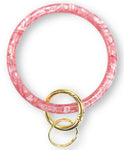 2.95" Acetate Round Key Ring Bracelet (Pink)