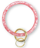 2.95" Acetate Round Key Ring Bracelet (Pink)