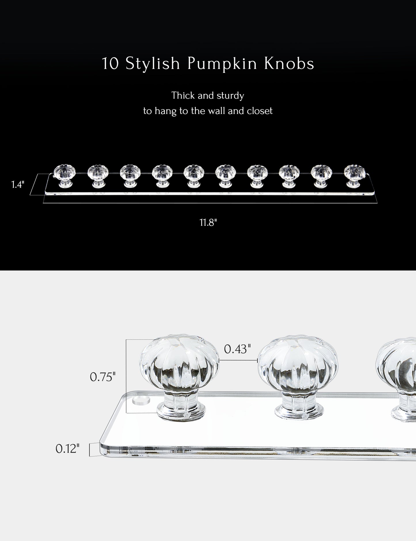Necklace Holder Hanger Pumpkin Hooks (Clear)