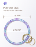 2.95" Acetate Key Ring Bracelet(Green&Purple)