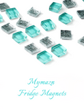 24-Pack Silver & Blue Glass Refrigerator Magnets