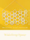 White Wood Honeycomb Earring Holder