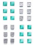24-Pack Silver & Blue Glass Refrigerator Magnets
