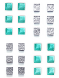 24-Pack Silver & Blue Glass Refrigerator Magnets