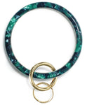 2.95" Acetate Round Key Ring Bracelet (Green)
