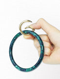 2.95" Acetate Round Key Ring Bracelet (Green)