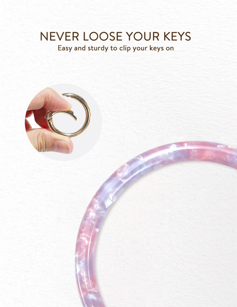 2.95" Acetate Round Key Ring Bracelet(Pink&Blue)