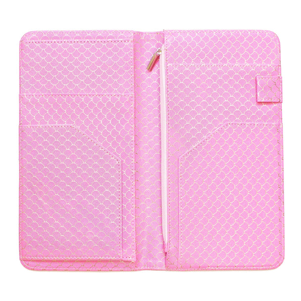 5x9'' Mermaid Pink Server Book with Zipper&Magnetic