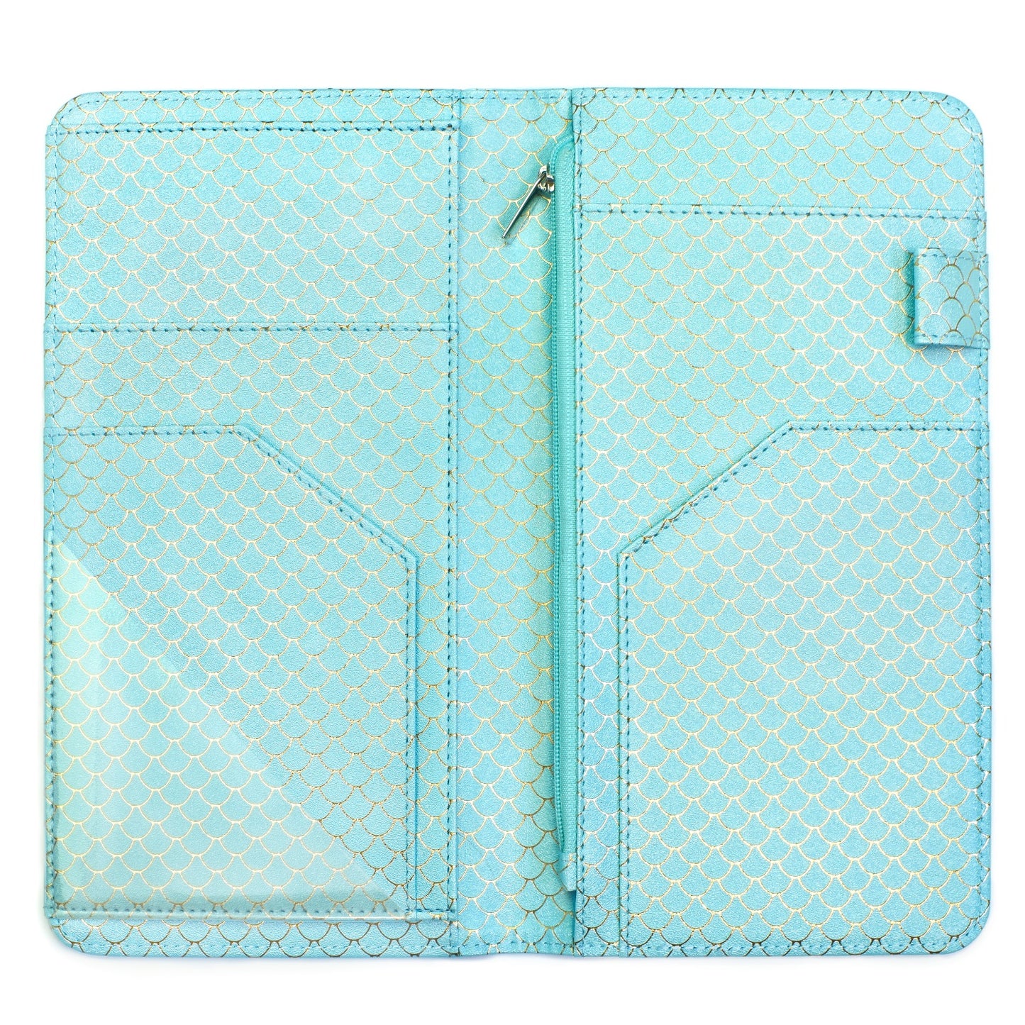 5x9'' Mermaid Blue Server Book with Zipper&Magnetic