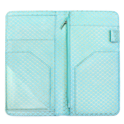 5x9'' Mermaid Blue Server Book with Zipper&Magnetic