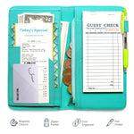 5x9'' Turquoise Server Book with Zipper&Magnetic