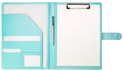 A4 Portfolio Folder with Clipboard 9.84"×12.6"(Pale Turquoise)