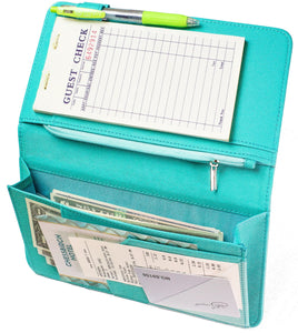 5x9'' Turquoise Server Book with Zipper&Magnetic