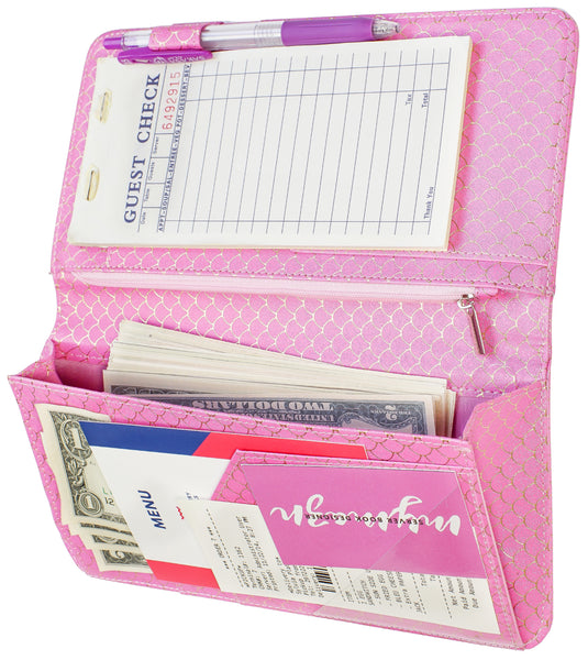 5x9'' Mermaid Pink Server Book with Zipper&Magnetic