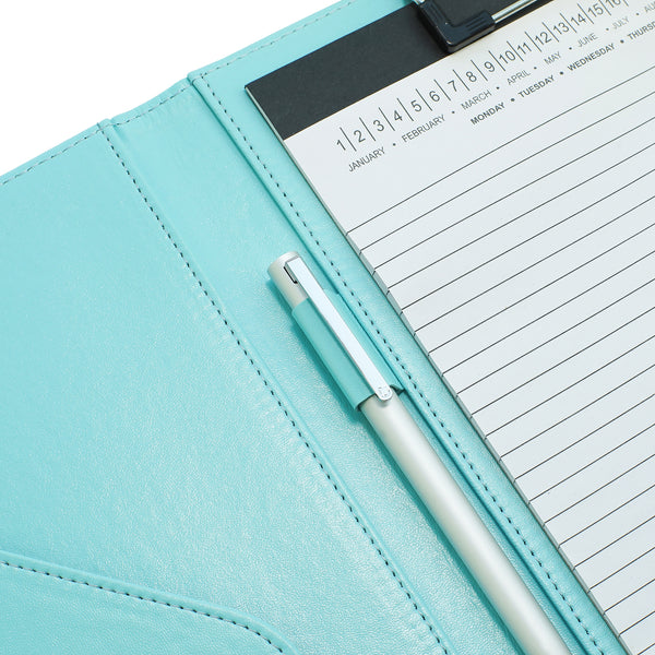 A4 Portfolio Folder with Clipboard 9.84"×12.6"(Pale Turquoise)